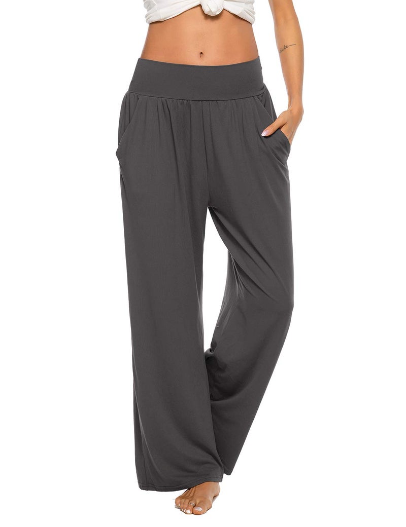 ZJCT Womens Sweatpants Comfy Loose Casual Wide Leg Yoga Workout Lounge Pants with Pockets Dark Gray XL - Image 1